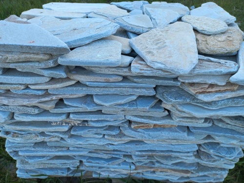 Плитняк златолит зелёный галтованный для цоколя купить в Чебоксарах